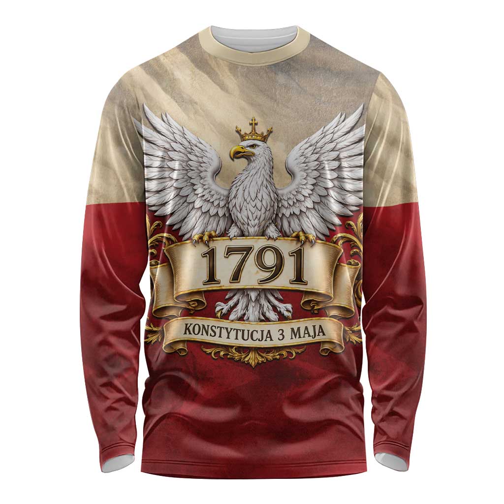 Poland Constitution Day 1791 Long Sleeve Shirt Polska Konstytucja 3 Maja Pride White Eagle