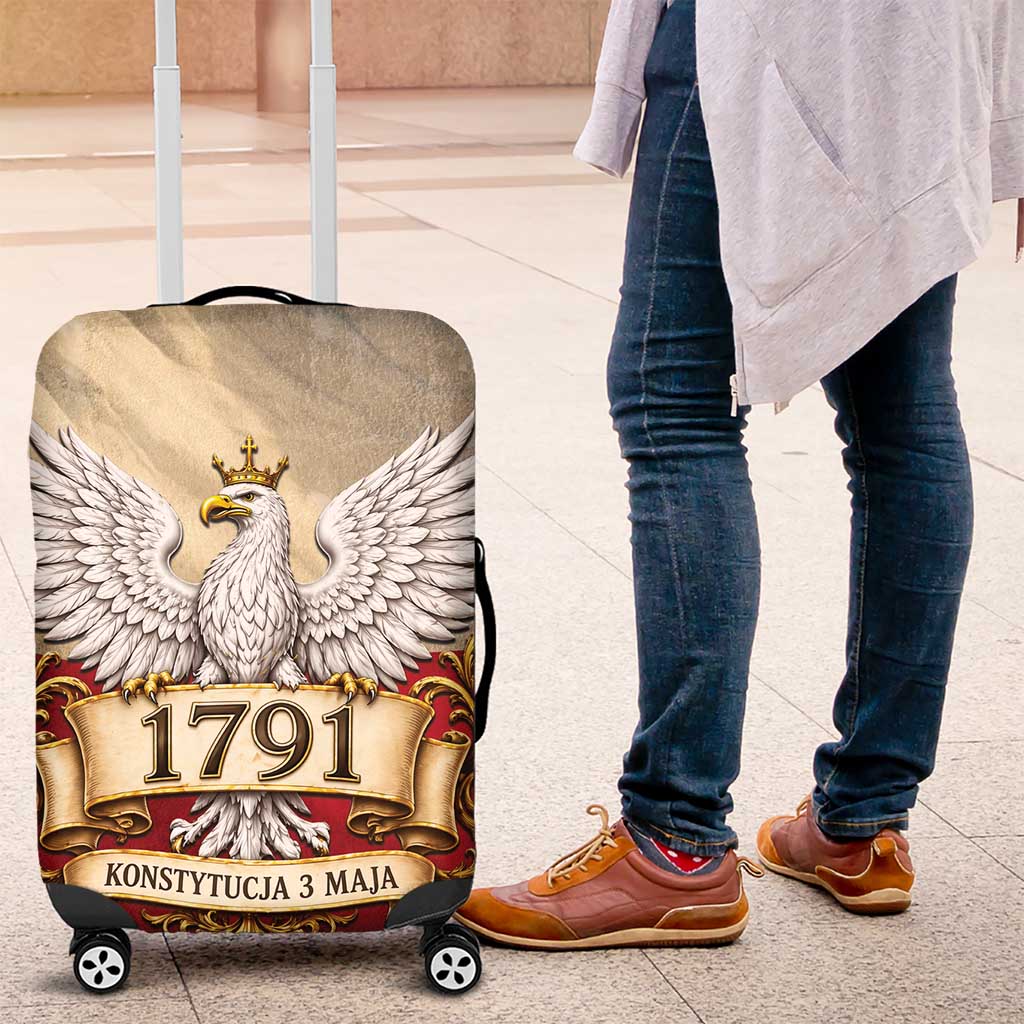 Poland Constitution Day 1791 Luggage Cover Polska Konstytucja 3 Maja Pride White Eagle