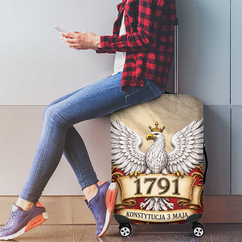 Poland Constitution Day 1791 Luggage Cover Polska Konstytucja 3 Maja Pride White Eagle