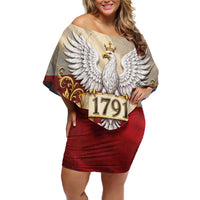 Poland Constitution Day 1791 Off Shoulder Short Dress Polska Konstytucja 3 Maja Pride White Eagle