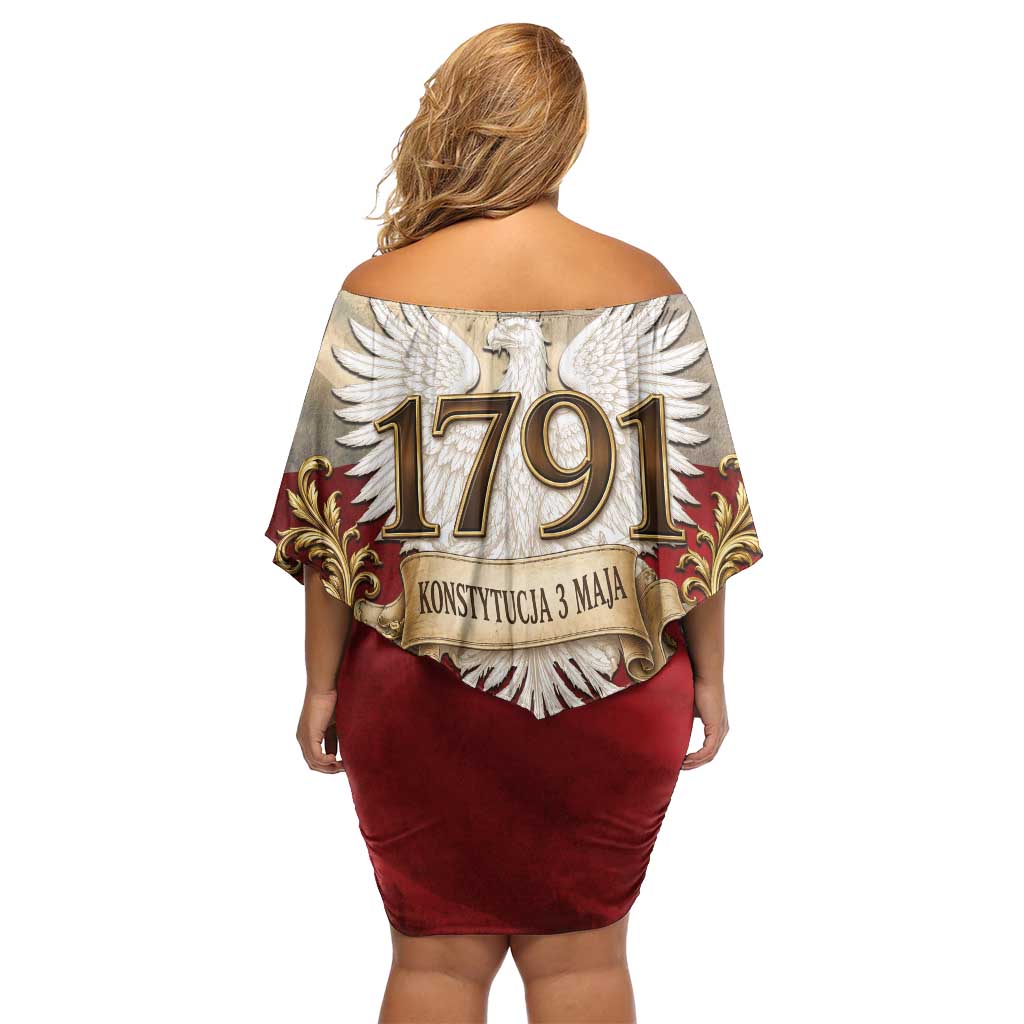 Poland Constitution Day 1791 Off Shoulder Short Dress Polska Konstytucja 3 Maja Pride White Eagle