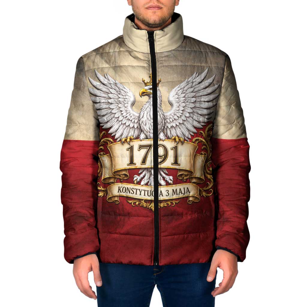 Poland Constitution Day 1791 Padded Jacket Polska Konstytucja 3 Maja Pride White Eagle