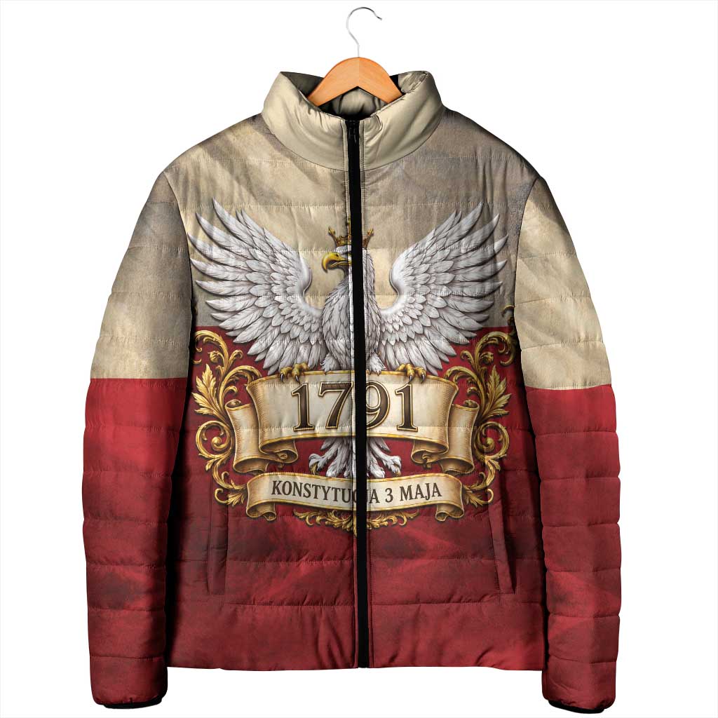 Poland Constitution Day 1791 Padded Jacket Polska Konstytucja 3 Maja Pride White Eagle