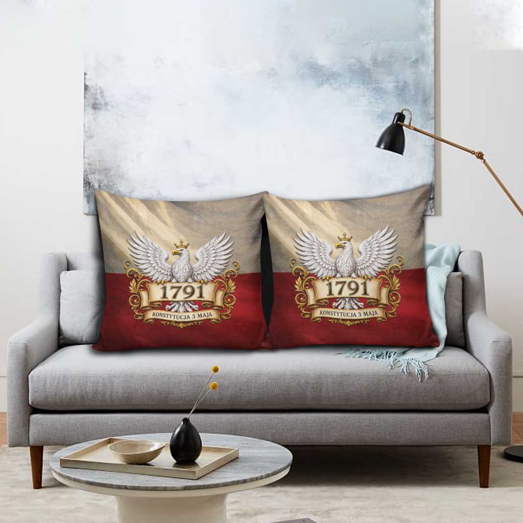 Poland Constitution Day 1791 Pillow Cover Polska Konstytucja 3 Maja Pride White Eagle