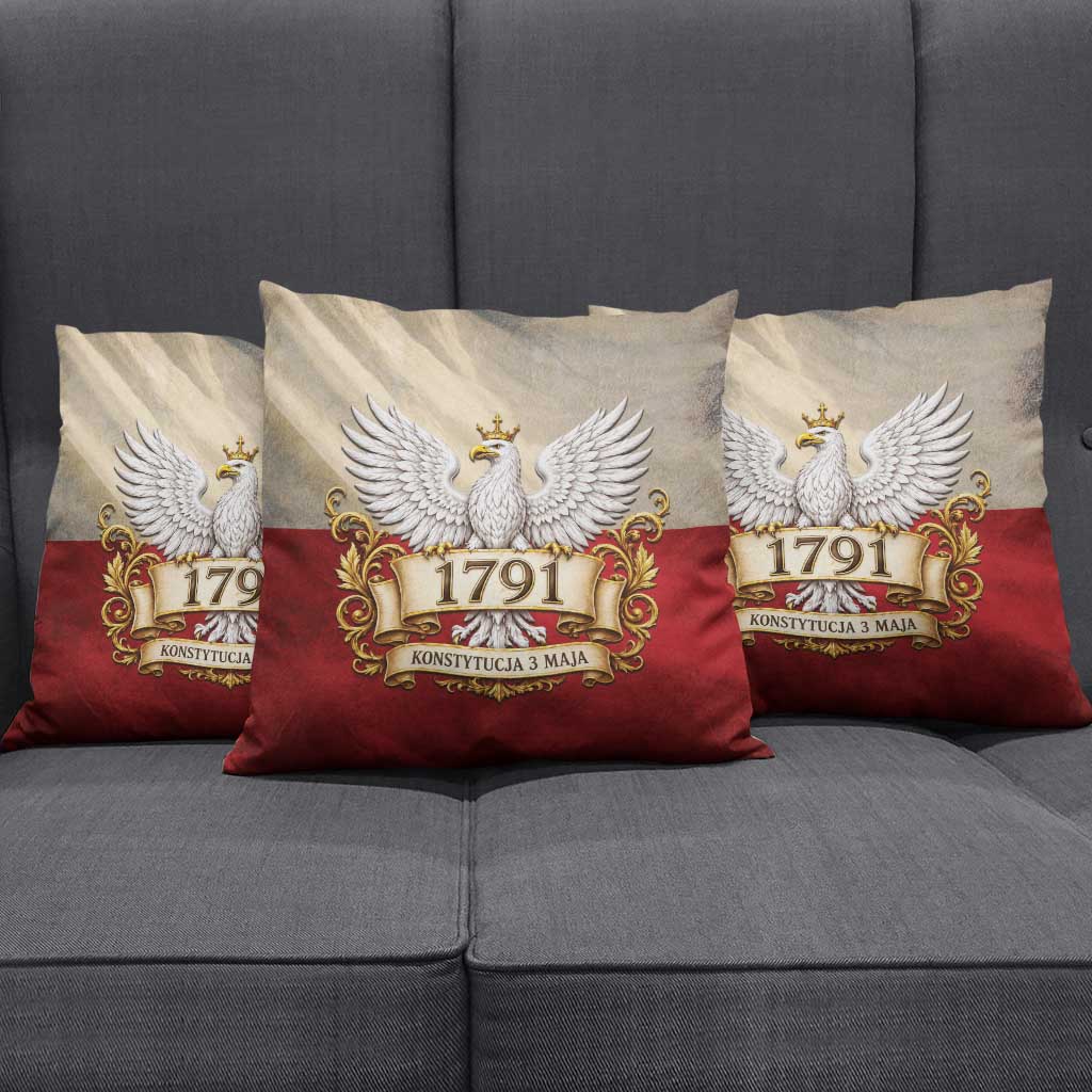 Poland Constitution Day 1791 Pillow Cover Polska Konstytucja 3 Maja Pride White Eagle