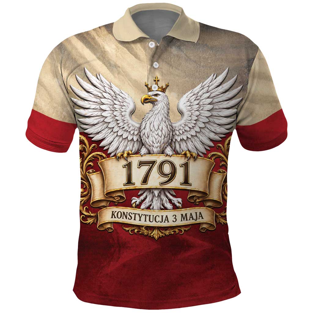 Poland Constitution Day 1791 Polo Shirt Polska Konstytucja 3 Maja Pride White Eagle