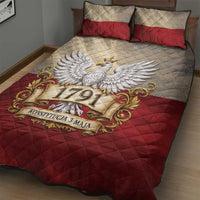 Poland Constitution Day 1791 Quilt Bed Set Polska Konstytucja 3 Maja Pride White Eagle