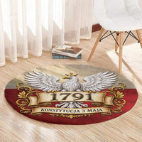 Poland Constitution Day 1791 Round Carpet Polska Konstytucja 3 Maja Pride White Eagle