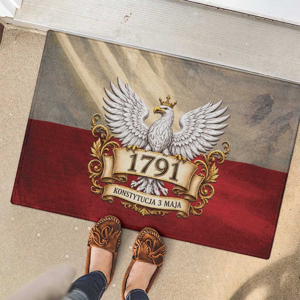 Poland Constitution Day 1791 Rubber Doormat Polska Konstytucja 3 Maja Pride White Eagle