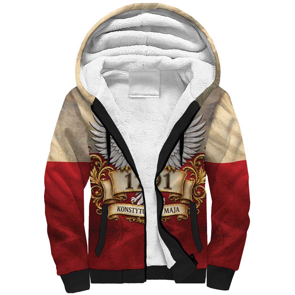 Poland Constitution Day 1791 Sherpa Hoodie Polska Konstytucja 3 Maja Pride White Eagle