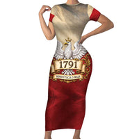 Poland Constitution Day 1791 Short Sleeve Bodycon Dress Polska Konstytucja 3 Maja Pride White Eagle