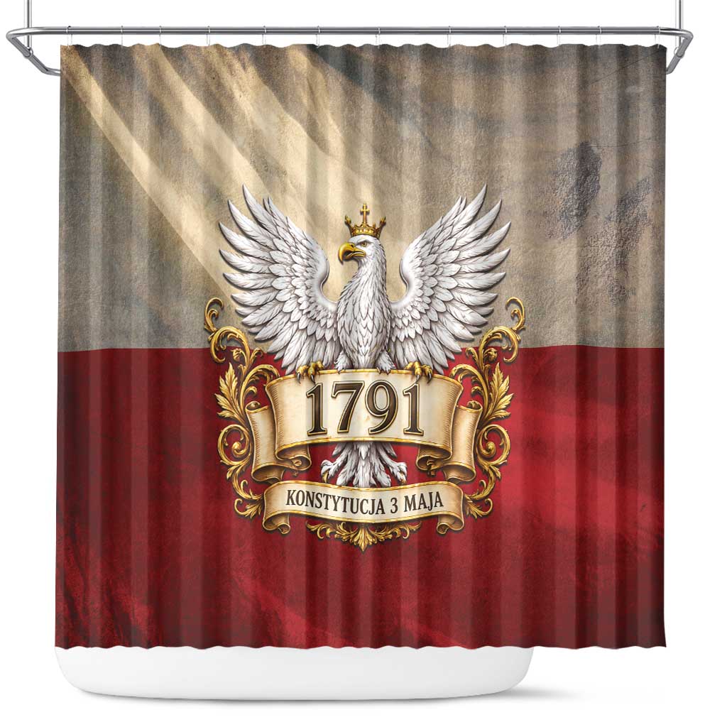 Poland Constitution Day 1791 Shower Curtain Polska Konstytucja 3 Maja Pride White Eagle