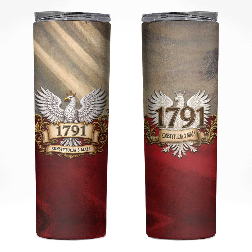 Poland Constitution Day 1791 Skinny Tumbler Polska Konstytucja 3 Maja Pride White Eagle