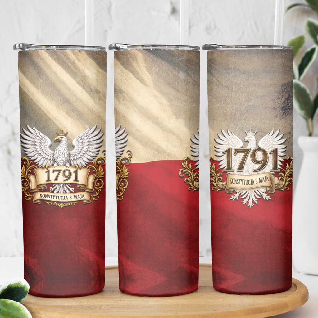Poland Constitution Day 1791 Skinny Tumbler Polska Konstytucja 3 Maja Pride White Eagle