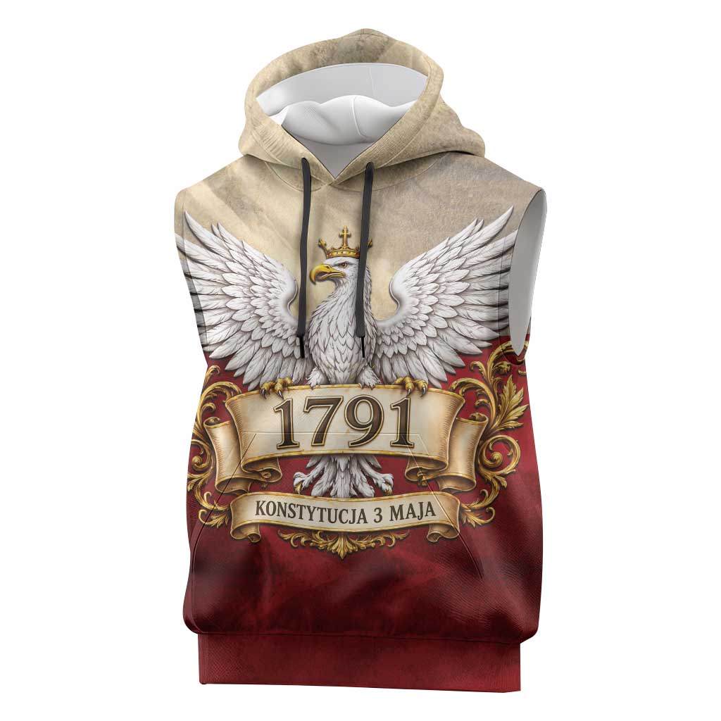 Poland Constitution Day 1791 Sleeveless Hoodie Polska Konstytucja 3 Maja Pride White Eagle