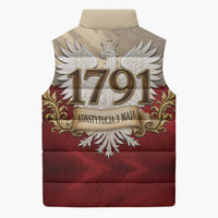 Poland Constitution Day 1791 Sleeveless Puffer Jacket Polska Konstytucja 3 Maja Pride White Eagle