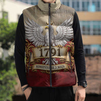 Poland Constitution Day 1791 Sleeveless Puffer Jacket Polska Konstytucja 3 Maja Pride White Eagle