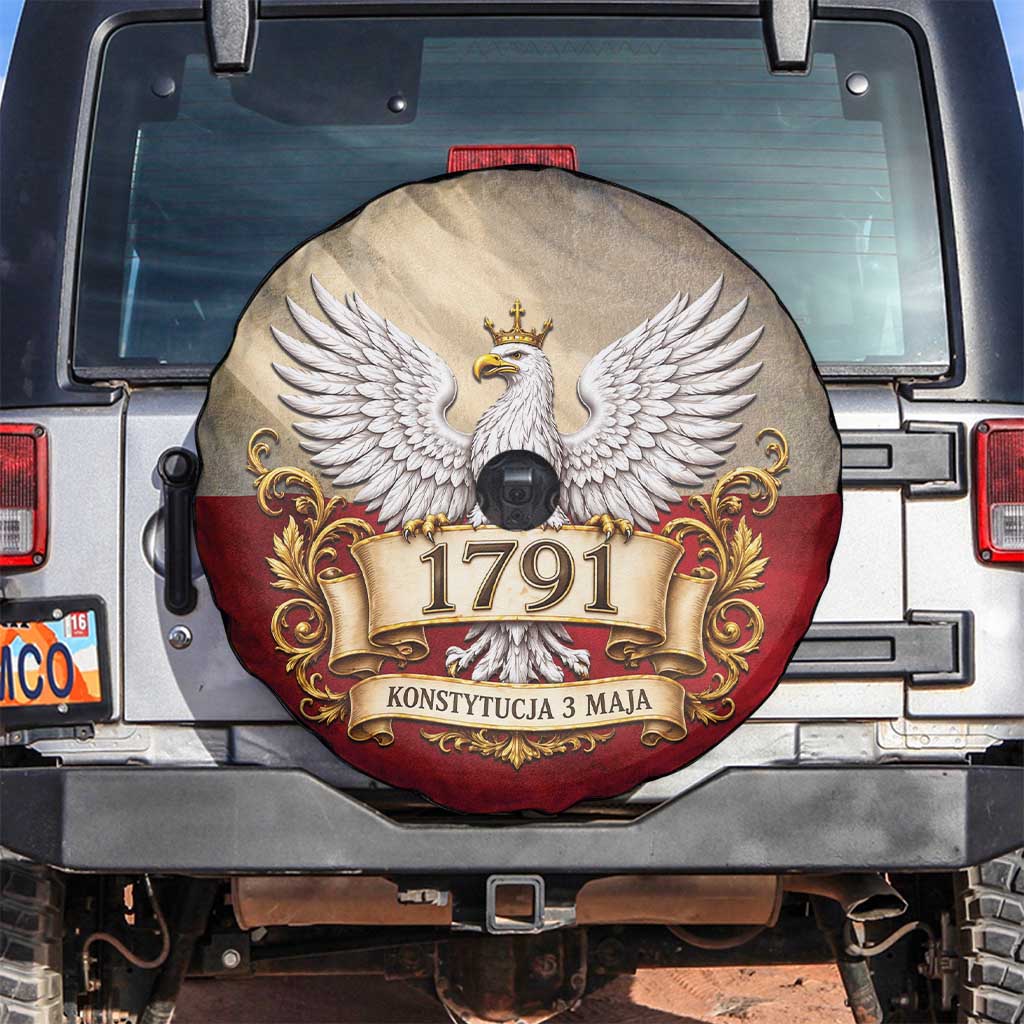 Poland Constitution Day 1791 Spare Tire Cover Polska Konstytucja 3 Maja Pride White Eagle