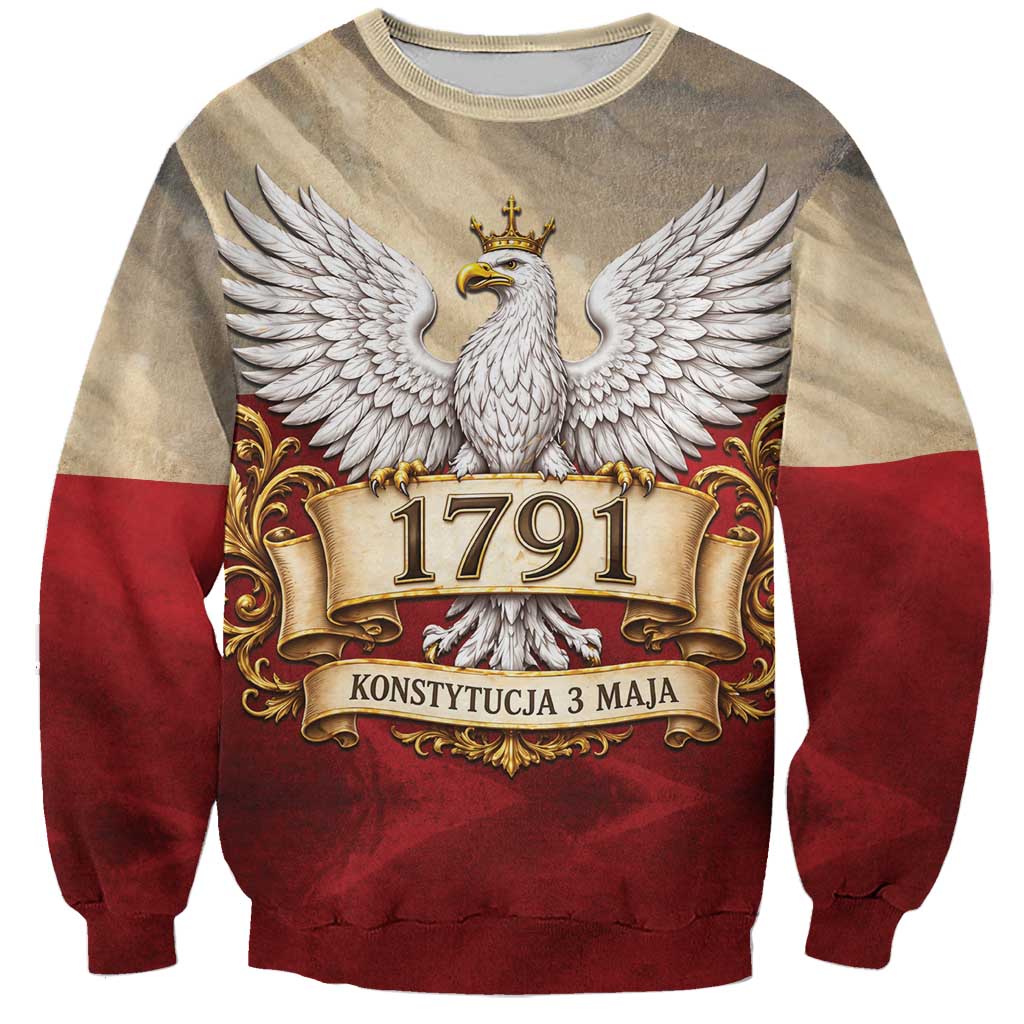 Poland Constitution Day 1791 Sweatshirt Polska Konstytucja 3 Maja Pride White Eagle