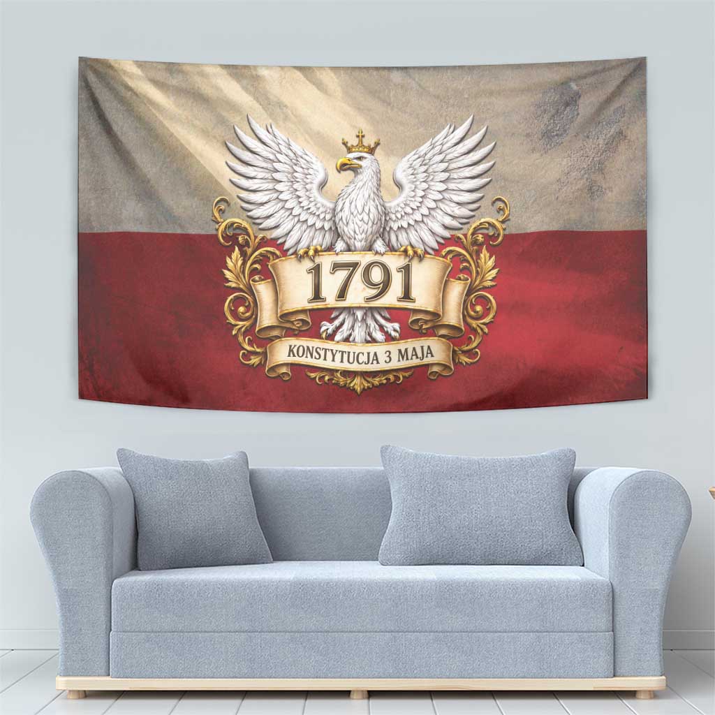 Poland Constitution Day 1791 Tapestry Polska Konstytucja 3 Maja Pride White Eagle