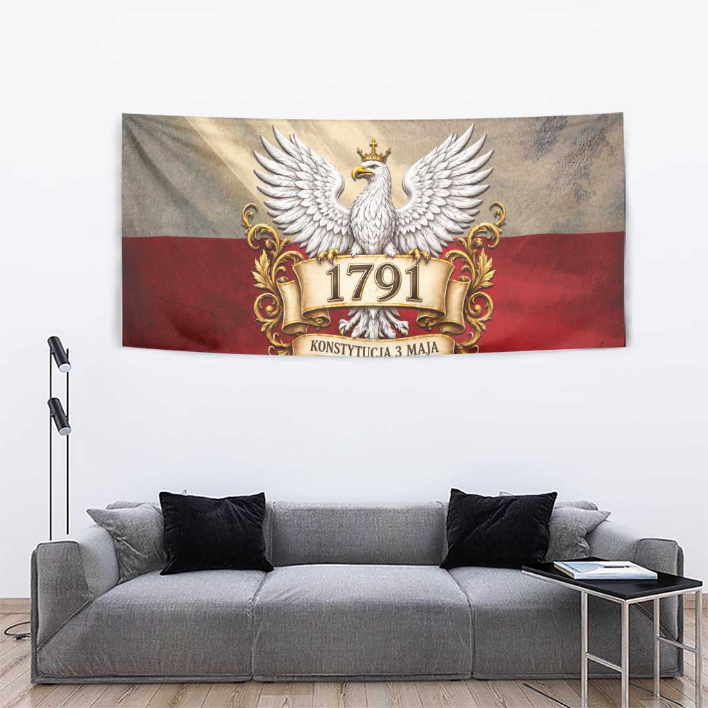 Poland Constitution Day 1791 Tapestry Polska Konstytucja 3 Maja Pride White Eagle