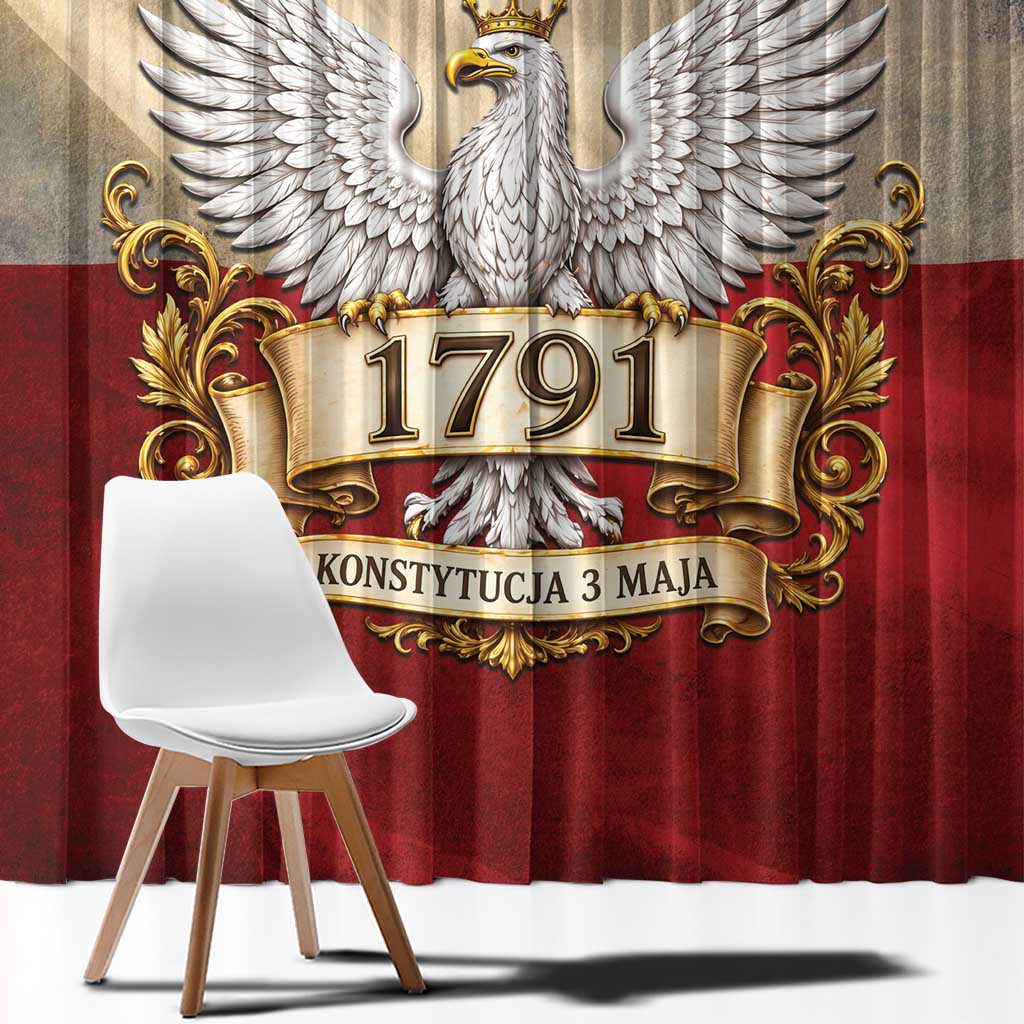 Poland Constitution Day 1791 Window Curtain Polska Konstytucja 3 Maja Pride White Eagle