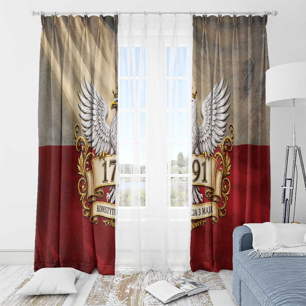 Poland Constitution Day 1791 Window Curtain Polska Konstytucja 3 Maja Pride White Eagle