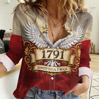 Poland Constitution Day 1791 Women Casual Shirt Polska Konstytucja 3 Maja Pride White Eagle