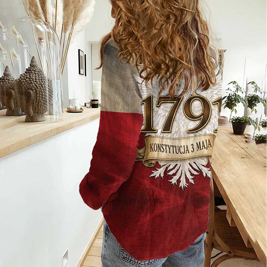 Poland Constitution Day 1791 Women Casual Shirt Polska Konstytucja 3 Maja Pride White Eagle