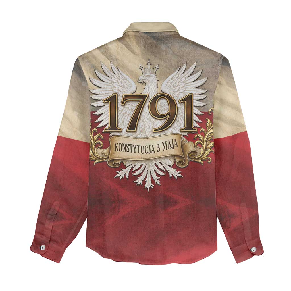 Poland Constitution Day 1791 Women Casual Shirt Polska Konstytucja 3 Maja Pride White Eagle