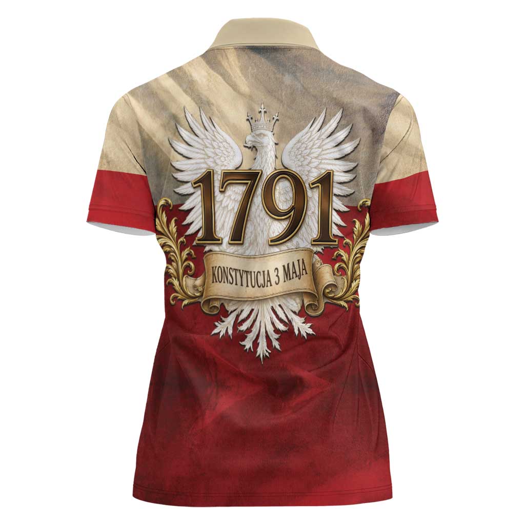 Poland Constitution Day 1791 Women Polo Shirt Polska Konstytucja 3 Maja Pride White Eagle