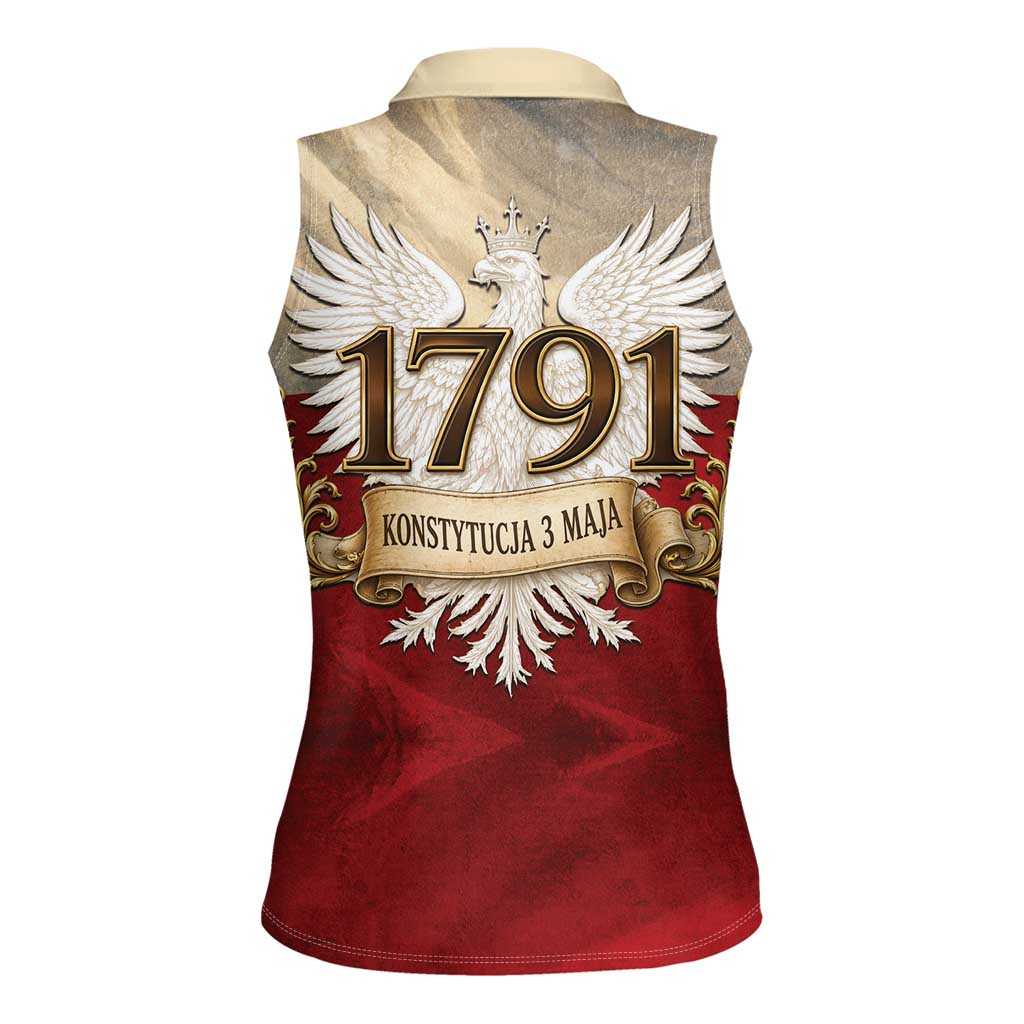 Poland Constitution Day 1791 Women Sleeveless Polo Shirt Polska Konstytucja 3 Maja Pride White Eagle