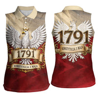 Poland Constitution Day 1791 Women Sleeveless Polo Shirt Polska Konstytucja 3 Maja Pride White Eagle