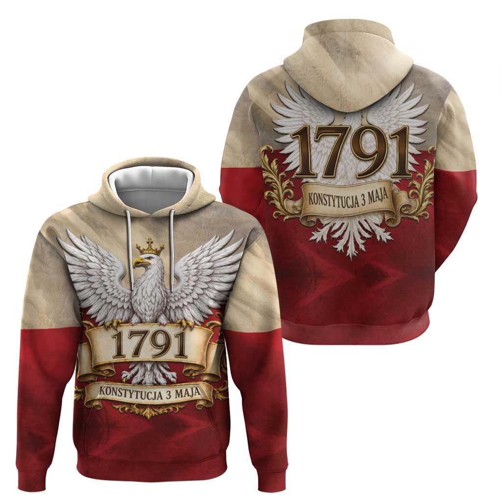 Poland Constitution Day 1791 Zip Hoodie Polska Konstytucja 3 Maja Pride White Eagle