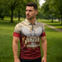Poland Constitution Day 1791 Zipper Polo Shirt Polska Konstytucja 3 Maja Pride White Eagle