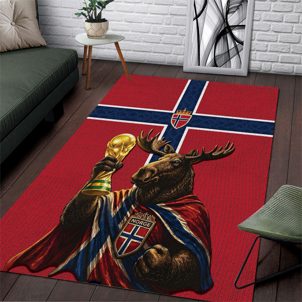 World Football 2026 Norway Area Rug Viking Moose Trophy Champion