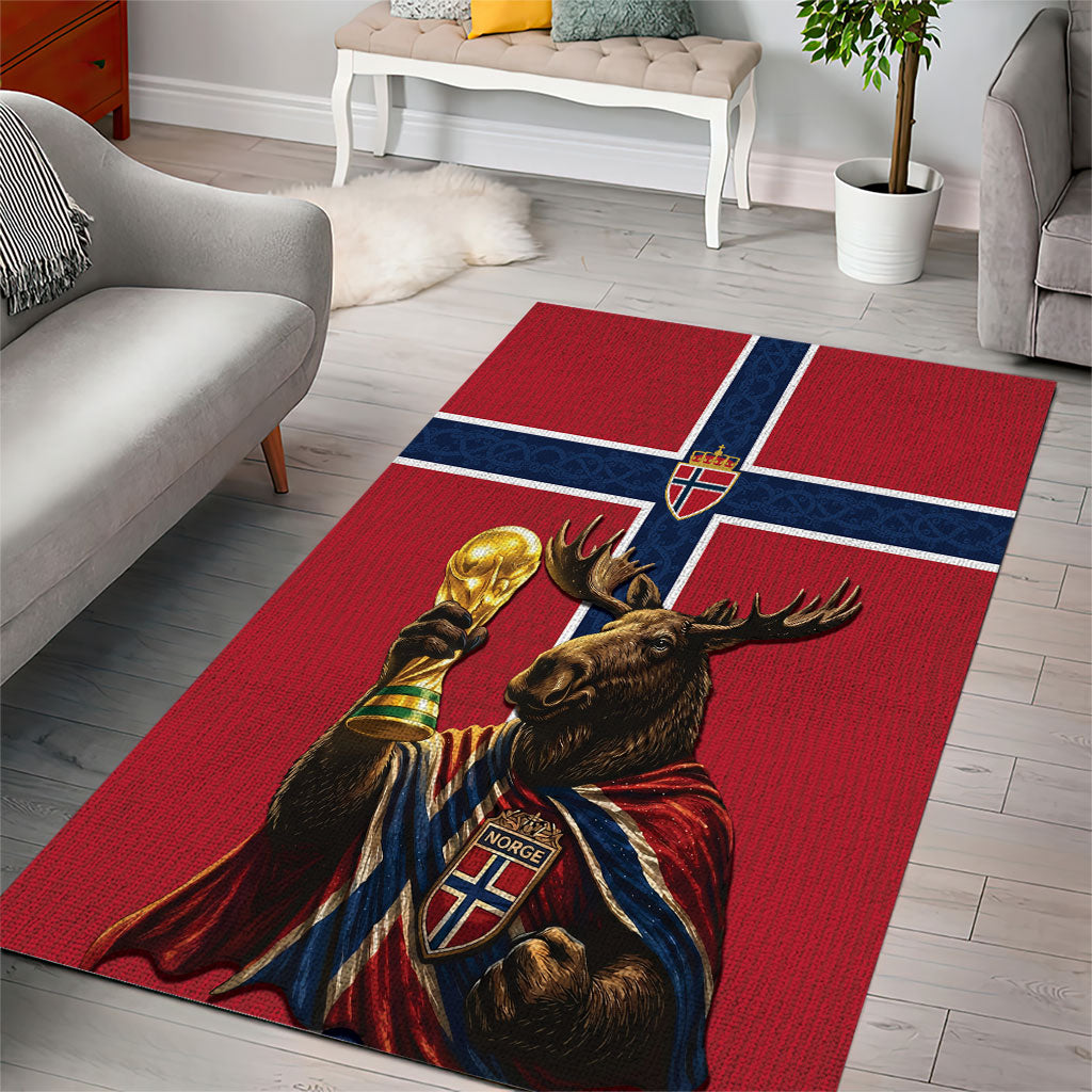 World Football 2026 Norway Area Rug Viking Moose Trophy Champion