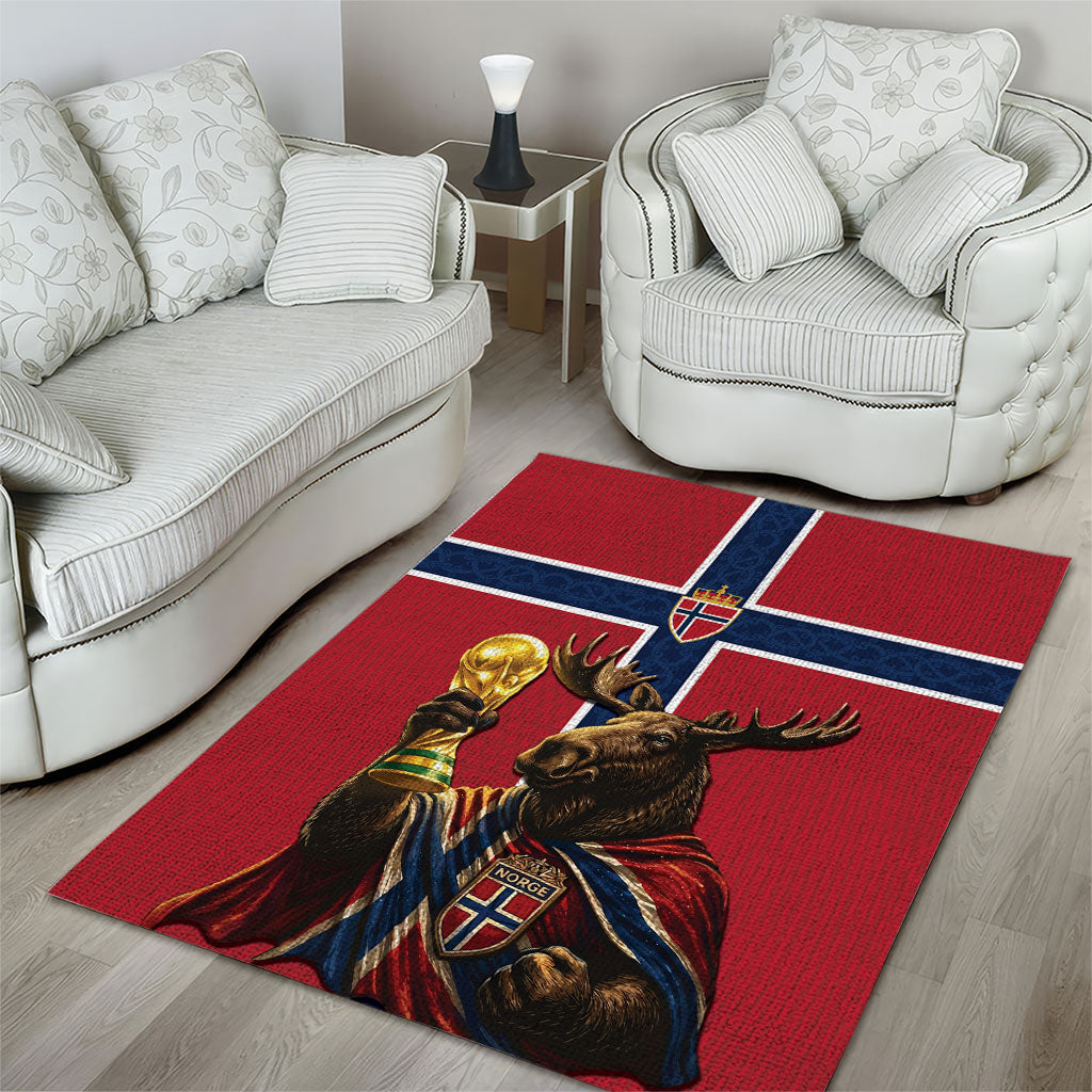 World Football 2026 Norway Area Rug Viking Moose Trophy Champion