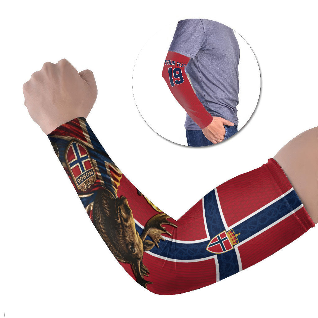 Custom World Football 2026 Norway Arm Sleeves Viking Moose Trophy Champion