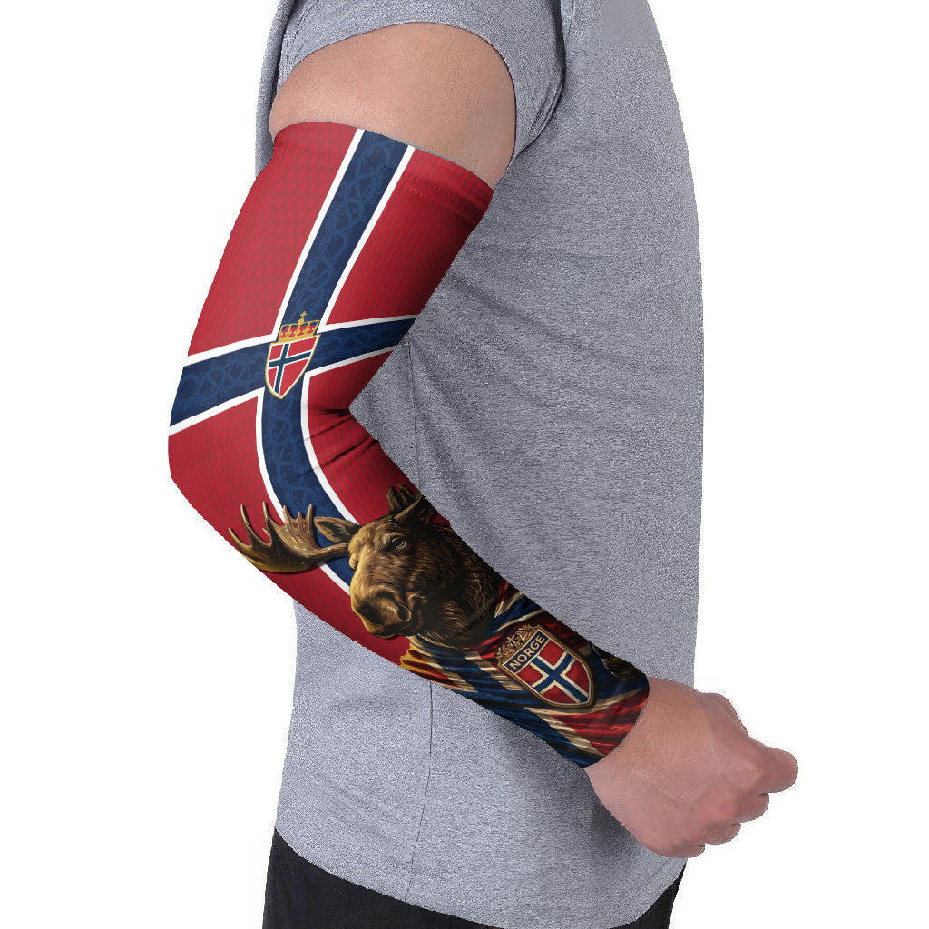 Custom World Football 2026 Norway Arm Sleeves Viking Moose Trophy Champion