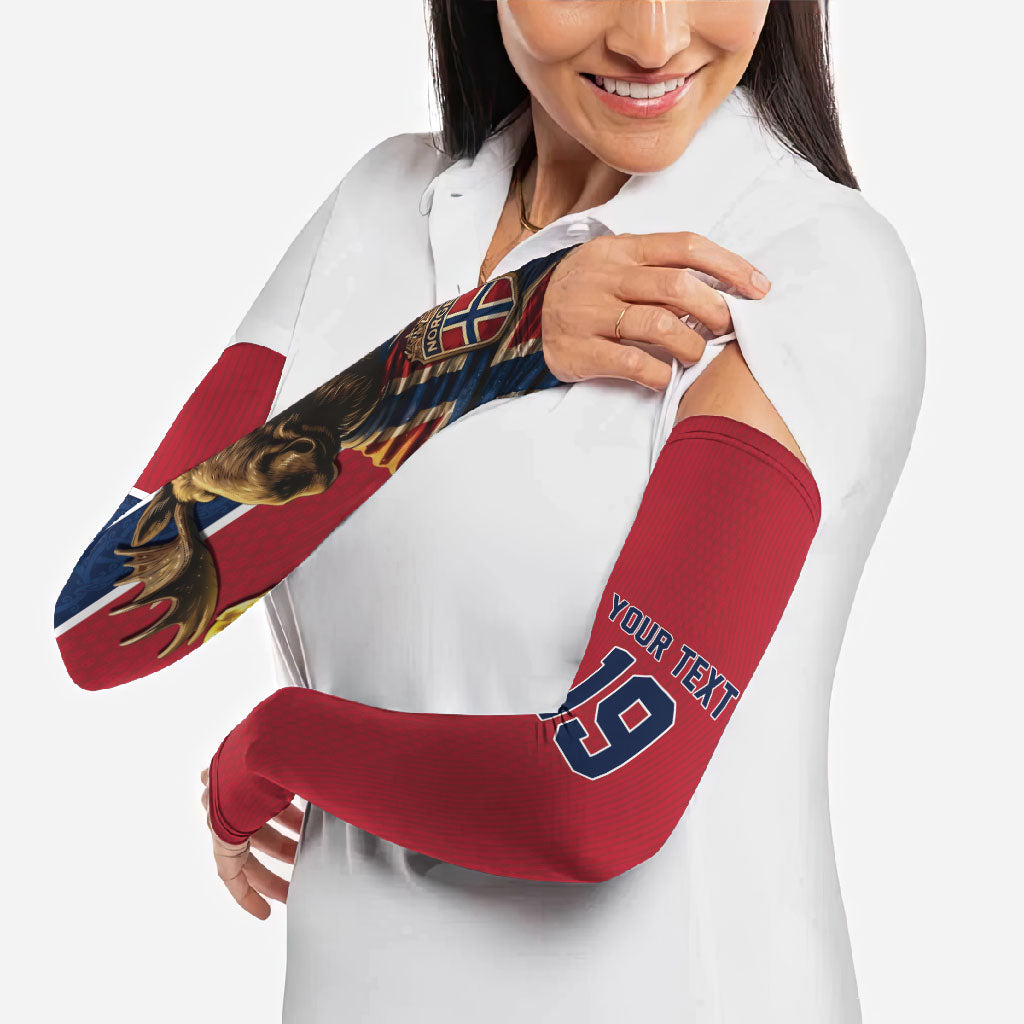 Custom World Football 2026 Norway Arm Sleeves Viking Moose Trophy Champion