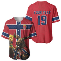 Custom World Football 2026 Norway Baseball Jersey Viking Moose Trophy Champion