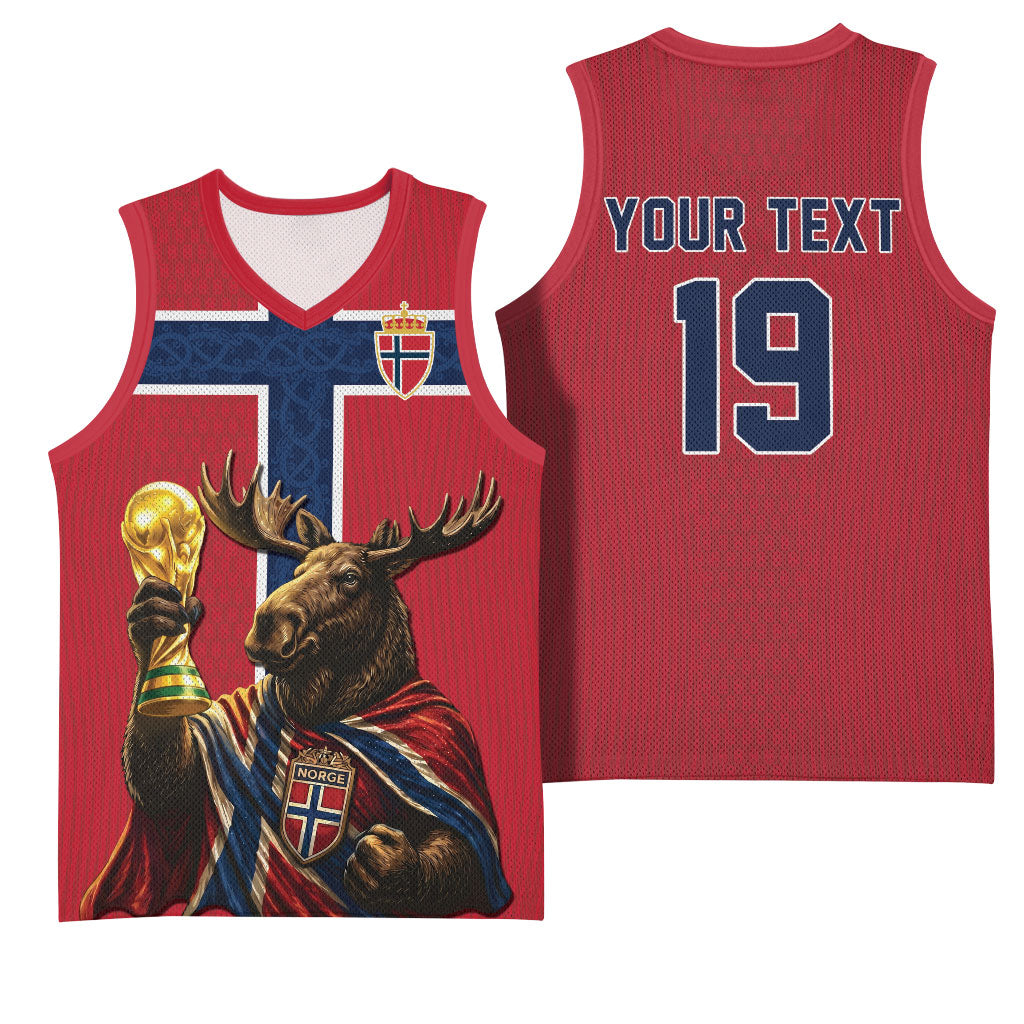 Custom World Football 2026 Norway Basketball Jersey Viking Moose Trophy Champion