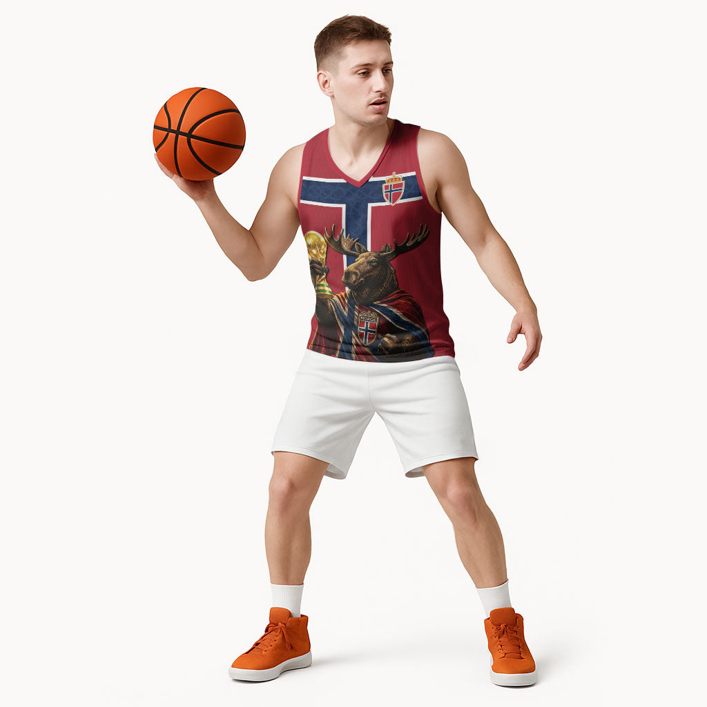Custom World Football 2026 Norway Basketball Jersey Viking Moose Trophy Champion