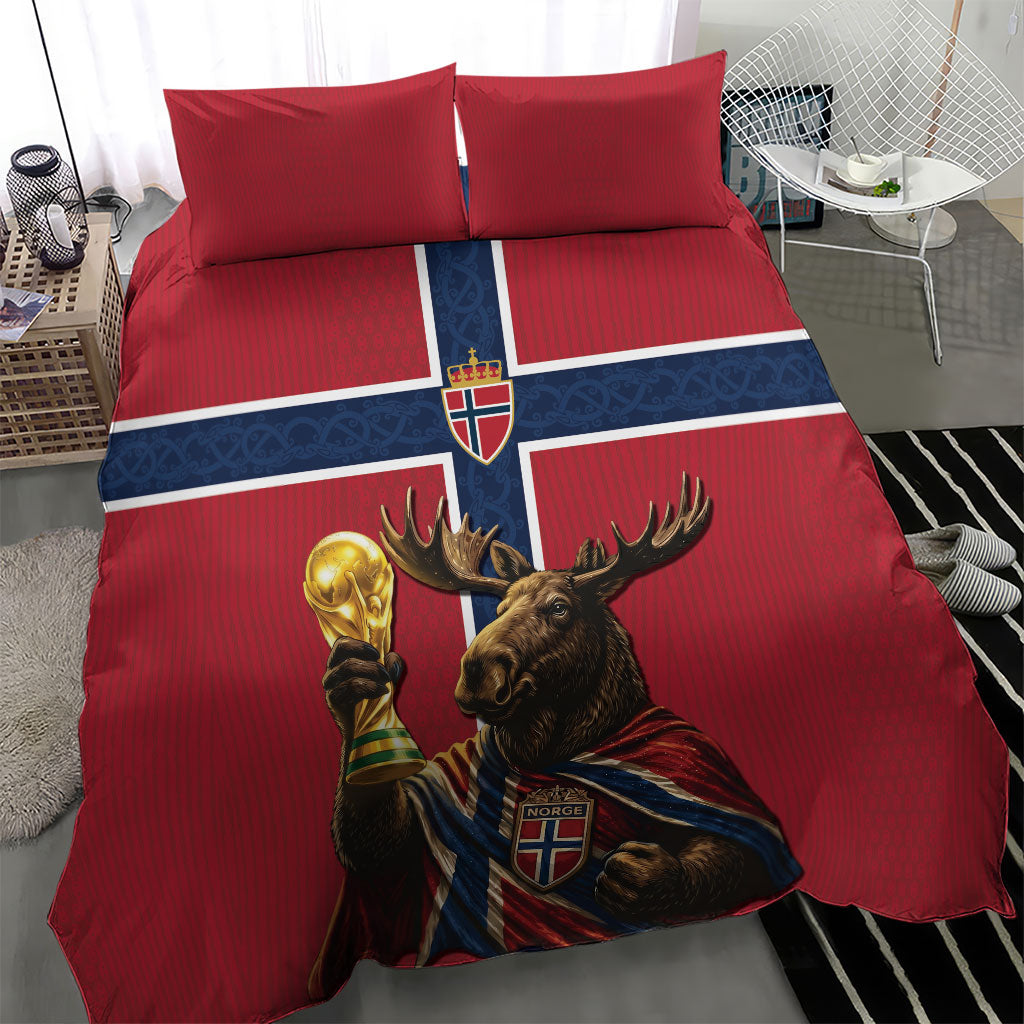 World Football 2026 Norway Bedding Set Viking Moose Trophy Champion
