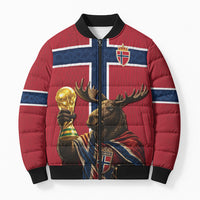 Custom World Football 2026 Norway Bomber Puffer Jacket Viking Moose Trophy Champion