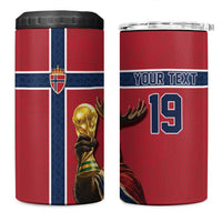 Custom World Football 2026 Norway 4 in 1 Can Cooler Tumbler Viking Moose Trophy Champion