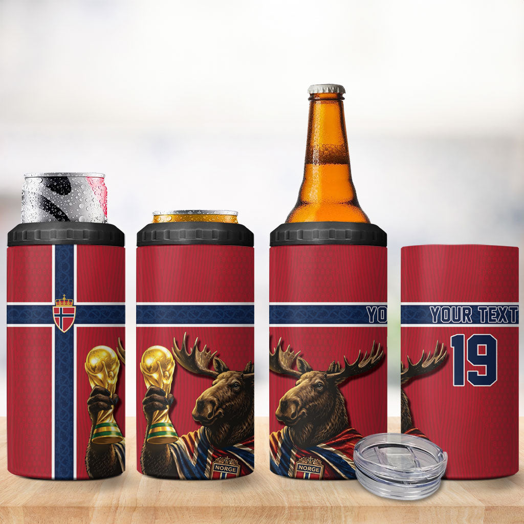 Custom World Football 2026 Norway 4 in 1 Can Cooler Tumbler Viking Moose Trophy Champion