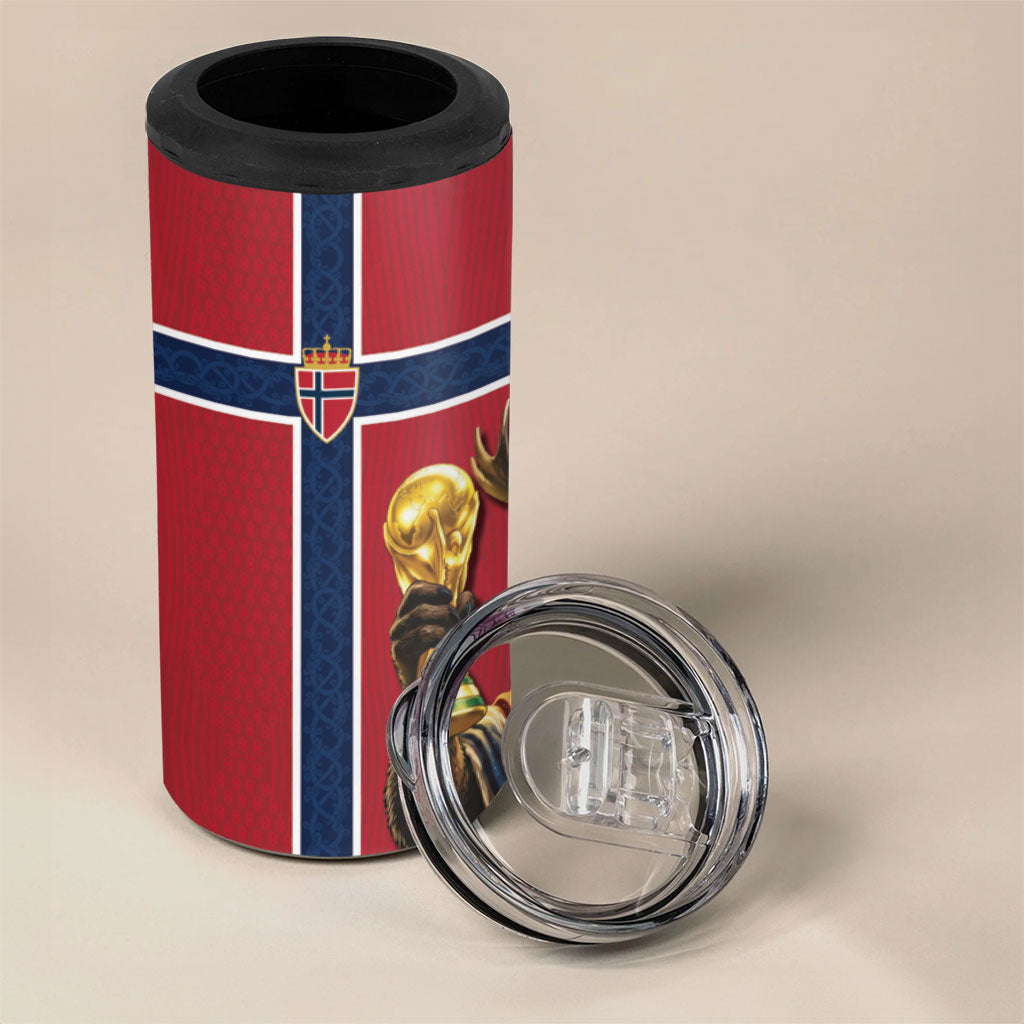 Custom World Football 2026 Norway 4 in 1 Can Cooler Tumbler Viking Moose Trophy Champion