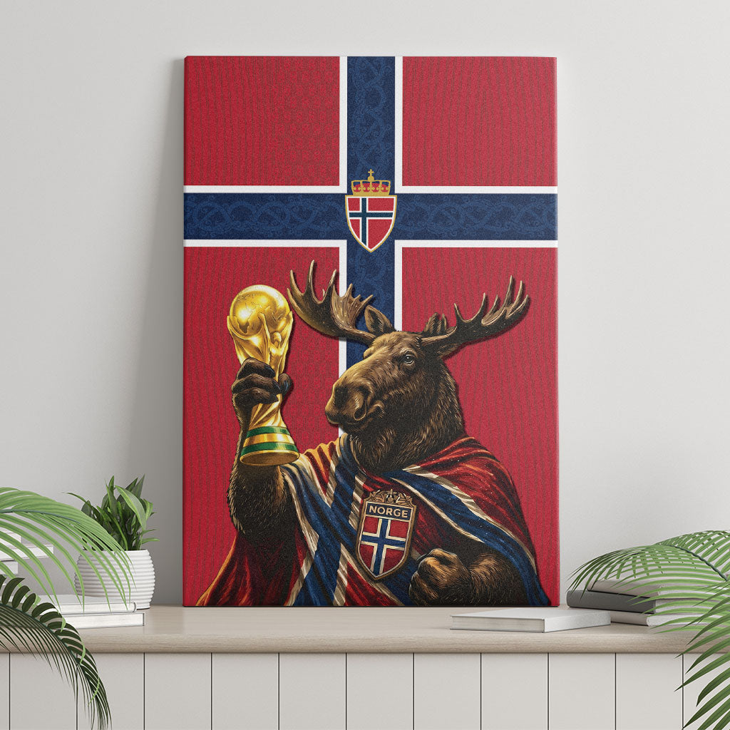 World Football 2026 Norway Canvas Wall Art Viking Moose Trophy Champion